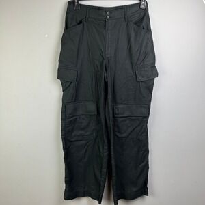 Banana Republic High-Rise Cargo Pants Womens 8 Black Cotton Lyocell Utility